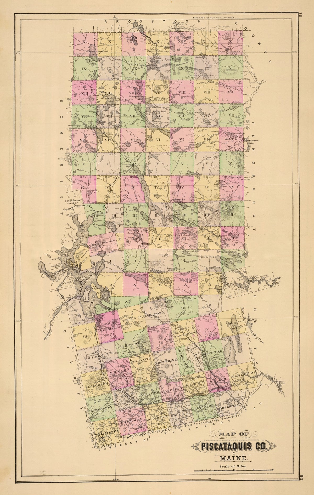 Preview of Vintage Map of Piscataquis County, Maine 1885