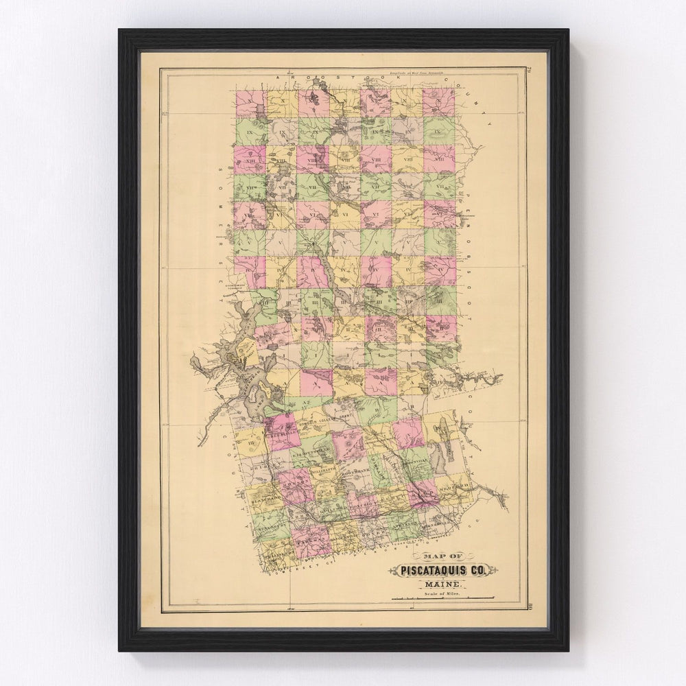 Piscataquis County Vintage Map 1885