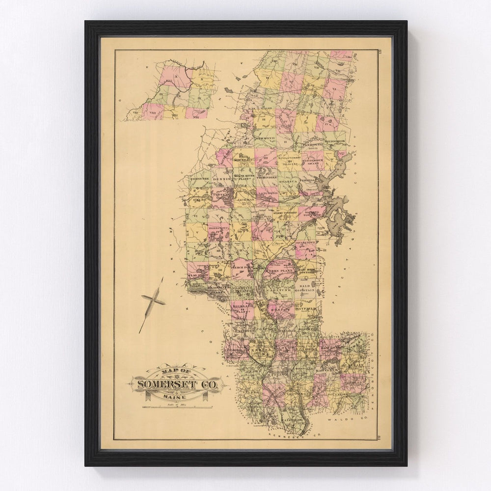 Somerset County Vintage Map 1885