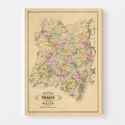 map of Waldo County