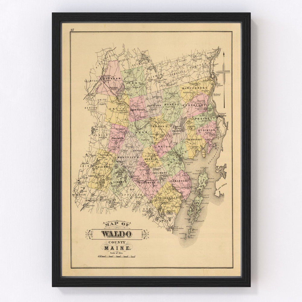 Waldo County Vintage Map 1885