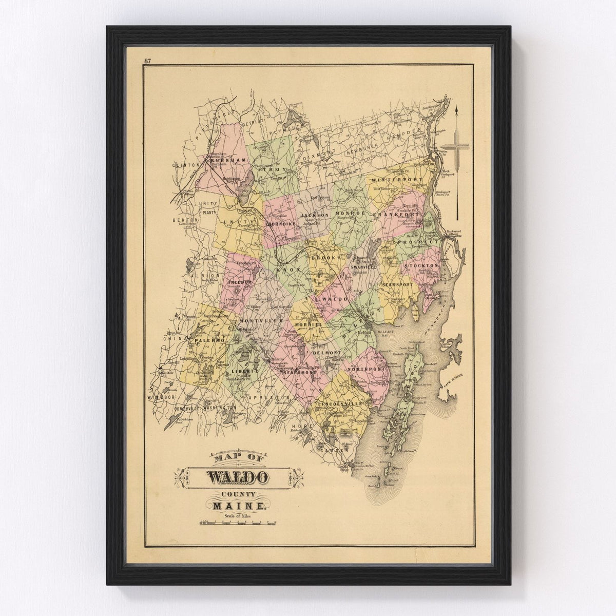Waldo County Vintage Map 1885