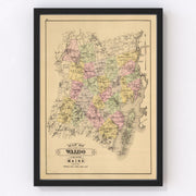 Waldo County Vintage Map 1885