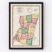 Columbia County Vintage Map 1839