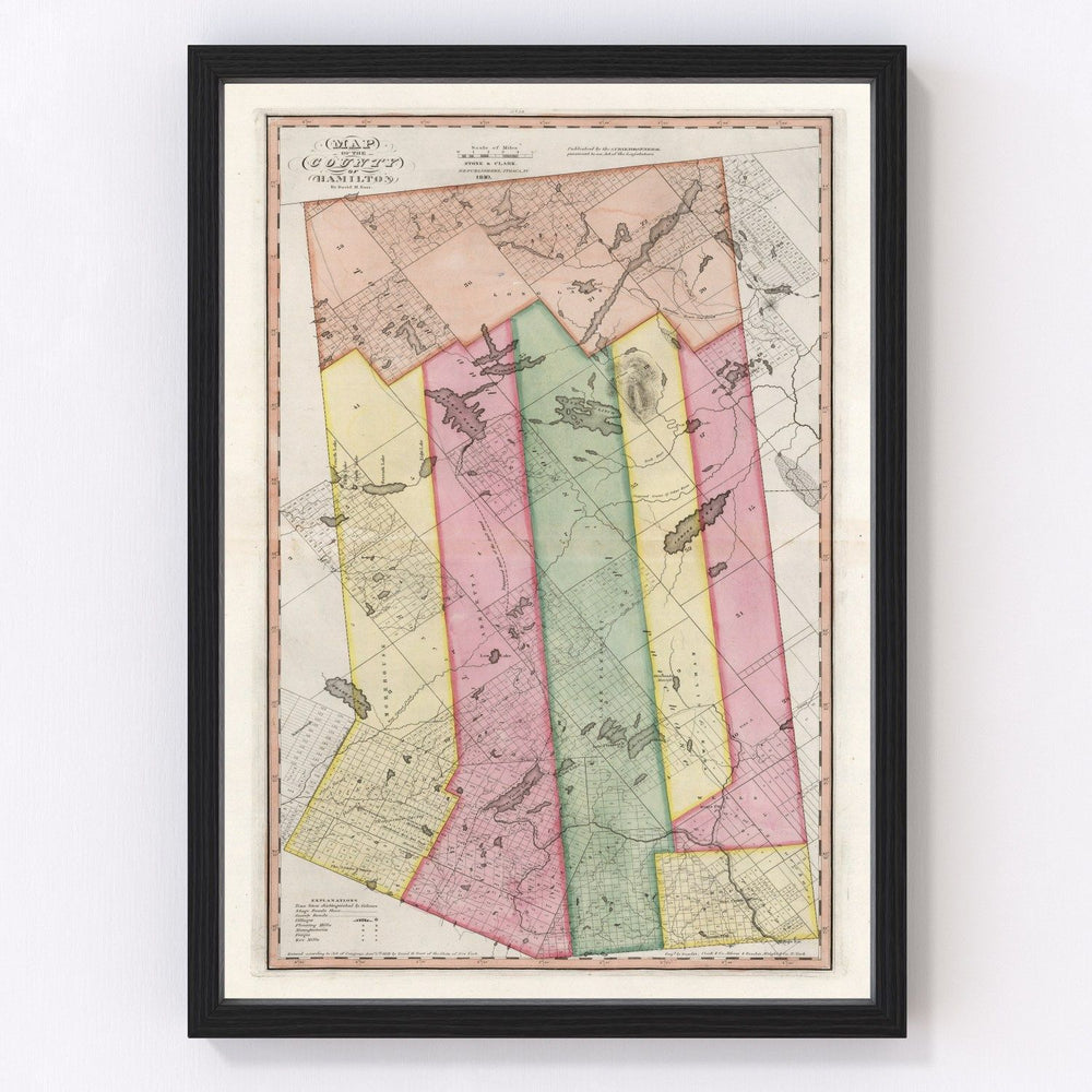 Hamilton County Vintage Map 1840
