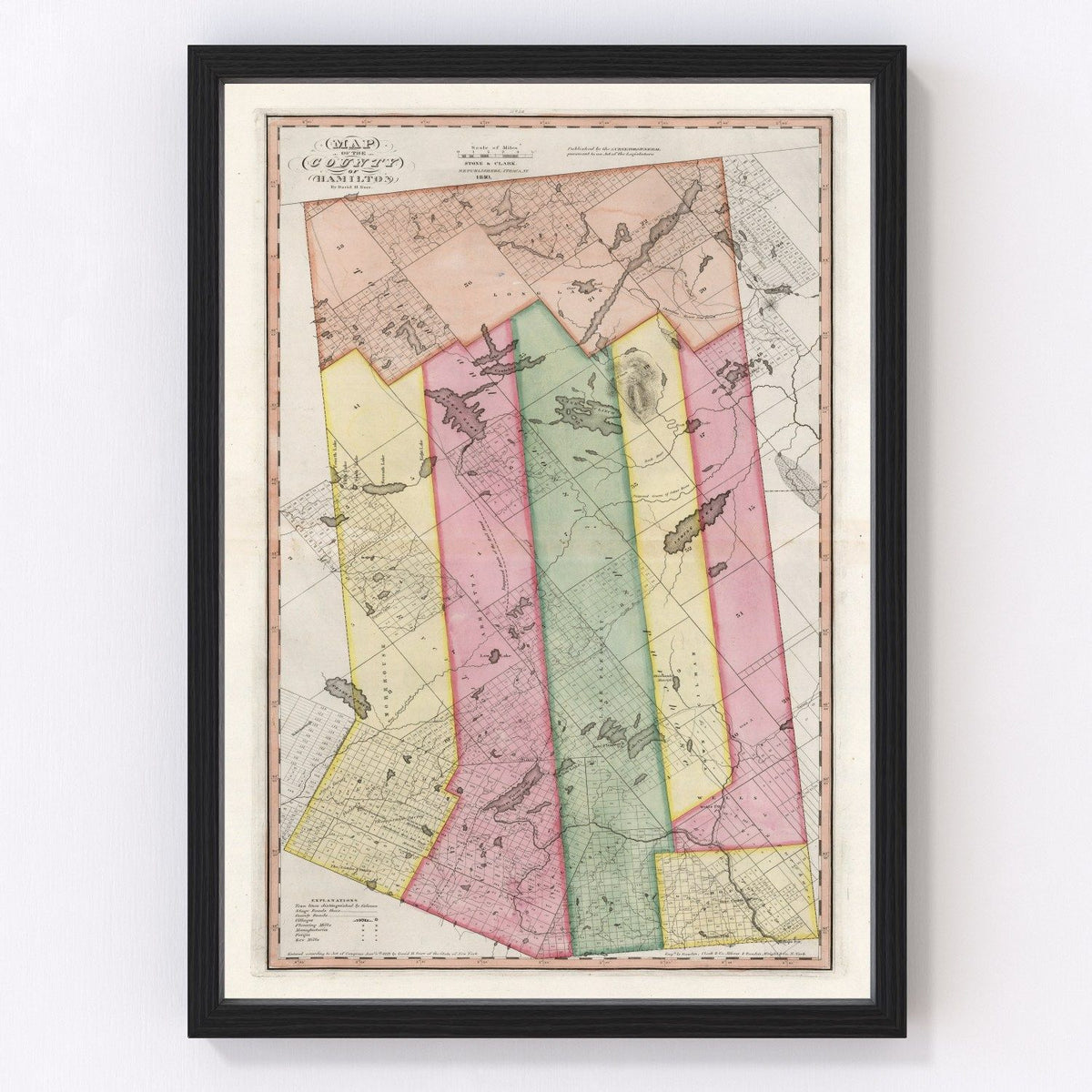 Hamilton County Vintage Map 1840