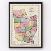 Saratoga County Vintage Map 1840