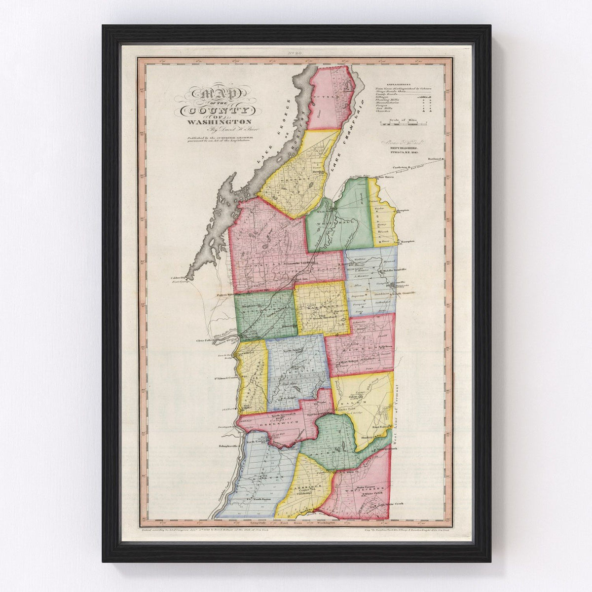 Washington County Vintage Map 1840