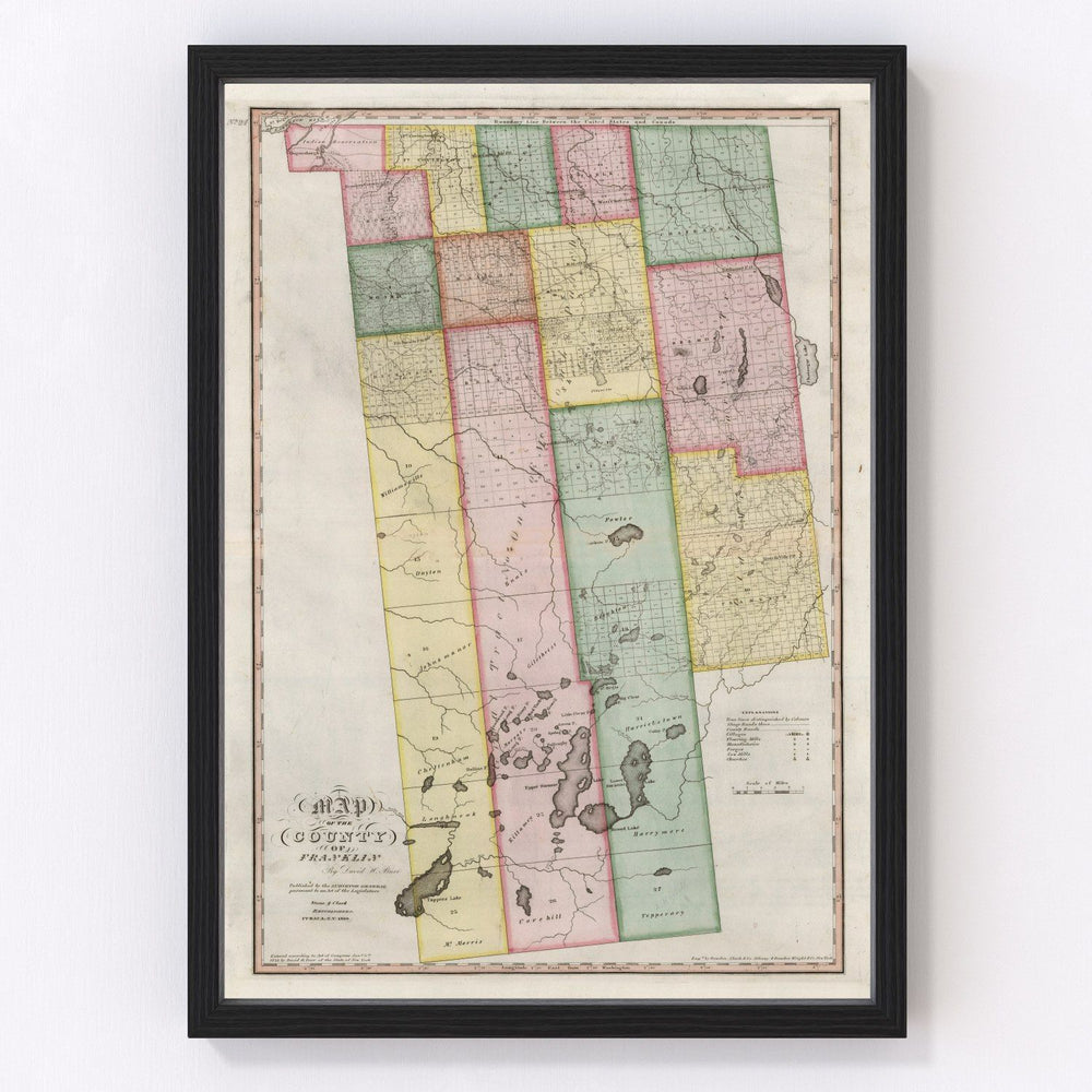 Franklin County Vintage Map 1840
