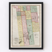 Franklin County Vintage Map 1840
