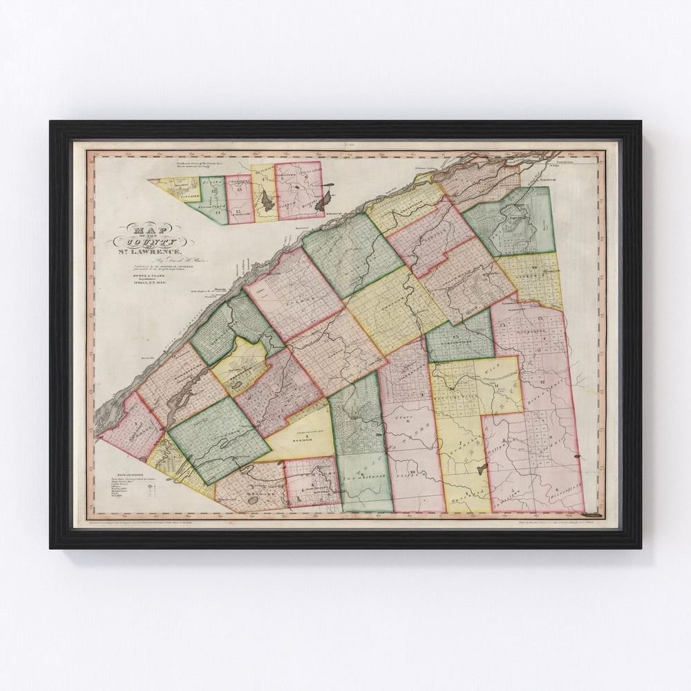 St. Lawrence County Vintage Map 1840