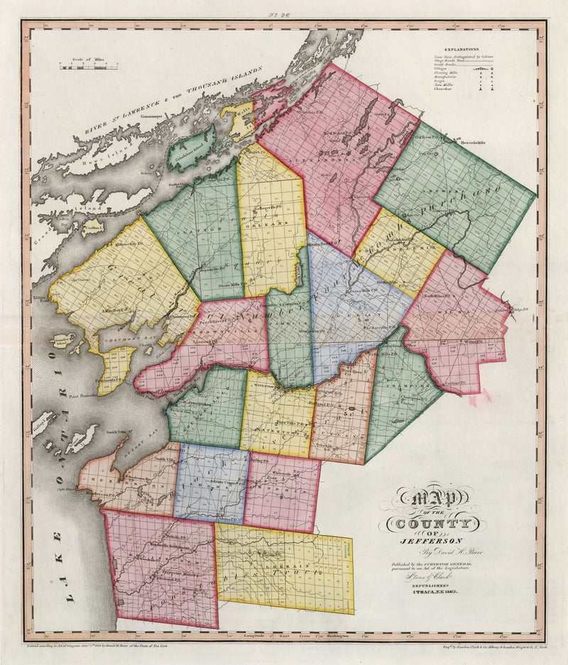 Size comparison using Vintage Map of Jefferson County, New York 1840