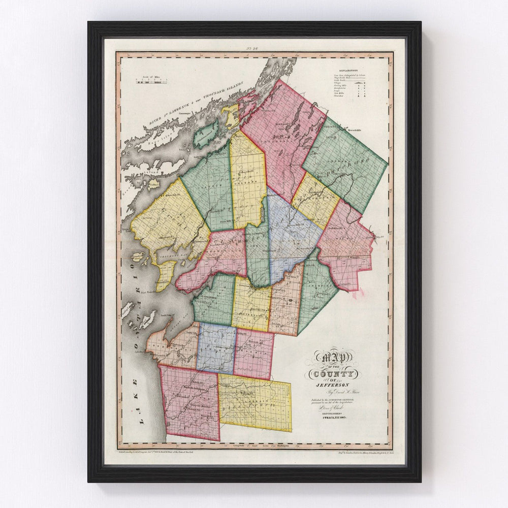Jefferson County Vintage Map 1840