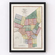 Oneida County Vintage Map 1840