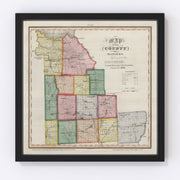 Madison County Vintage Map 1840