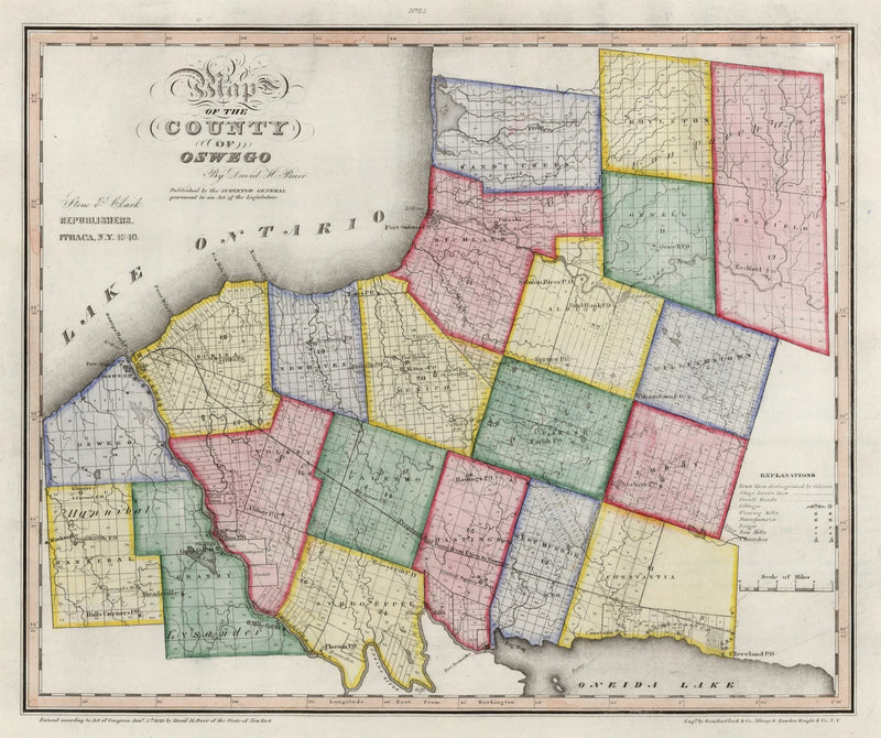 Size comparison using Vintage Map of Oswego County, New York 1840