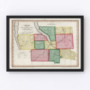 Tompkins County Vintage Map 1840