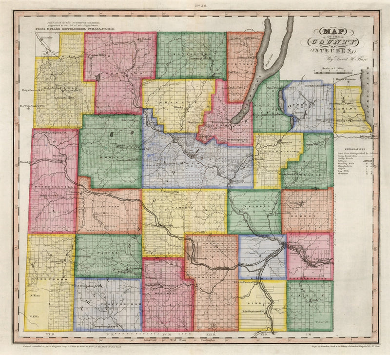 Size comparison using Vintage Map of Steuben County, New York 1840