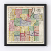 Steuben County Vintage Map 1840