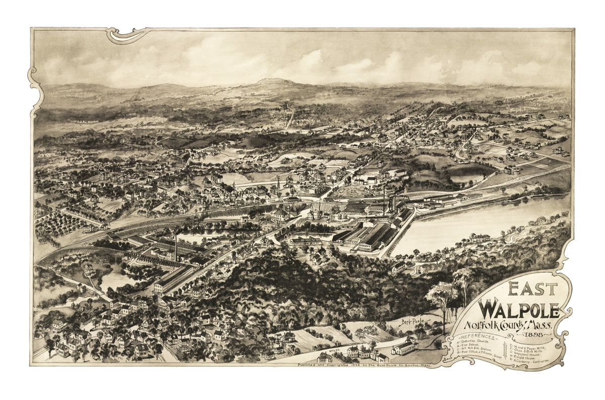 Preview of Vintage Map of East Walpole, Massachusetts 1898