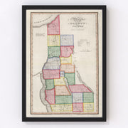 Cayuga County Vintage Map 1840
