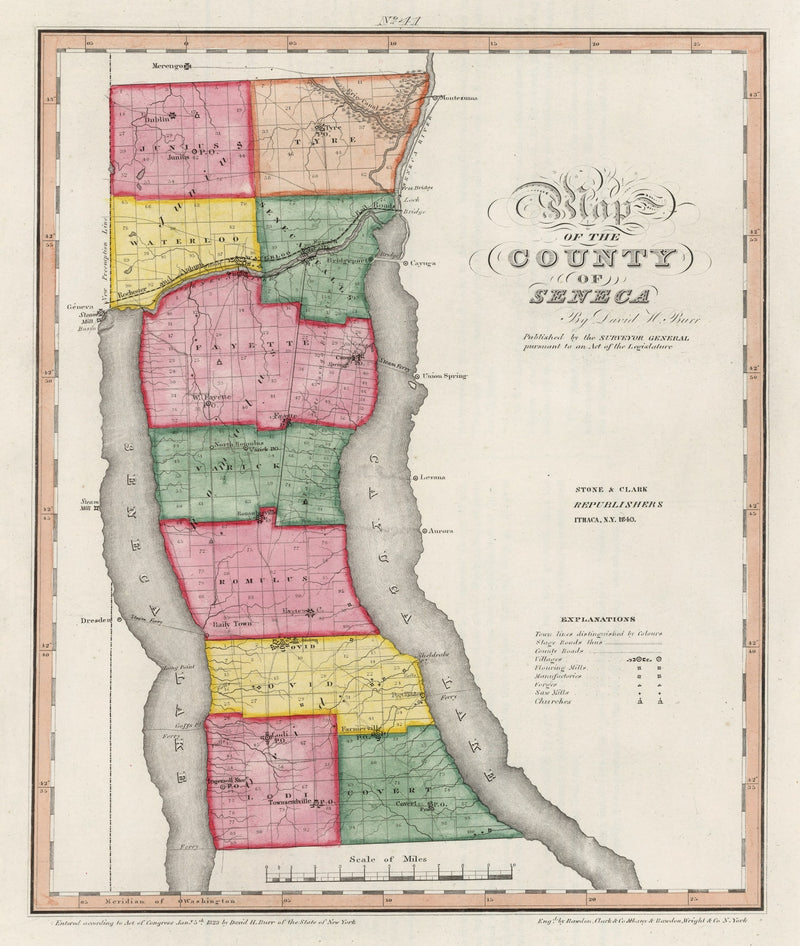 Size comparison using Vintage Map of Seneca County, New York 1840