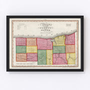 Wayne County Vintage Map 1840
