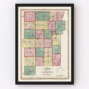 Genesee County Vintage Map 1839