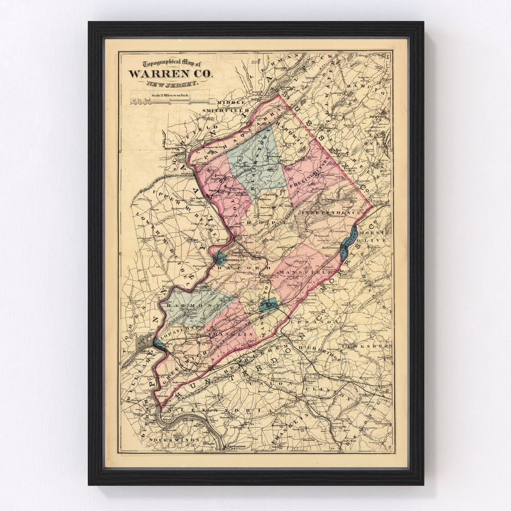 Warren County Vintage Map 1872