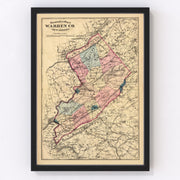 Warren County Vintage Map 1872