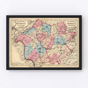 Hunterdon County Vintage Map 1872