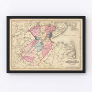 Middlesex County Vintage Map 1872