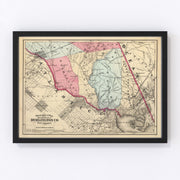 Burlington County Vintage Map 1872