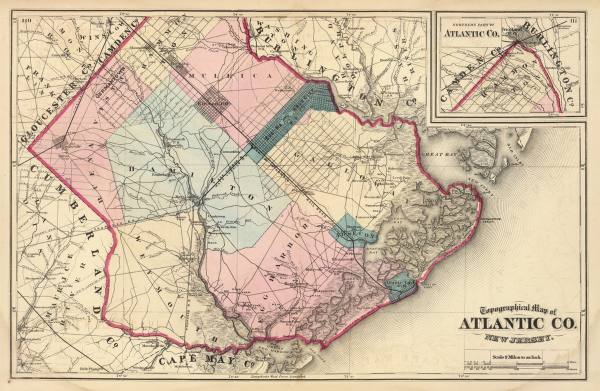 Preview of Vintage Map of Atlantic County, New Jersey 1872