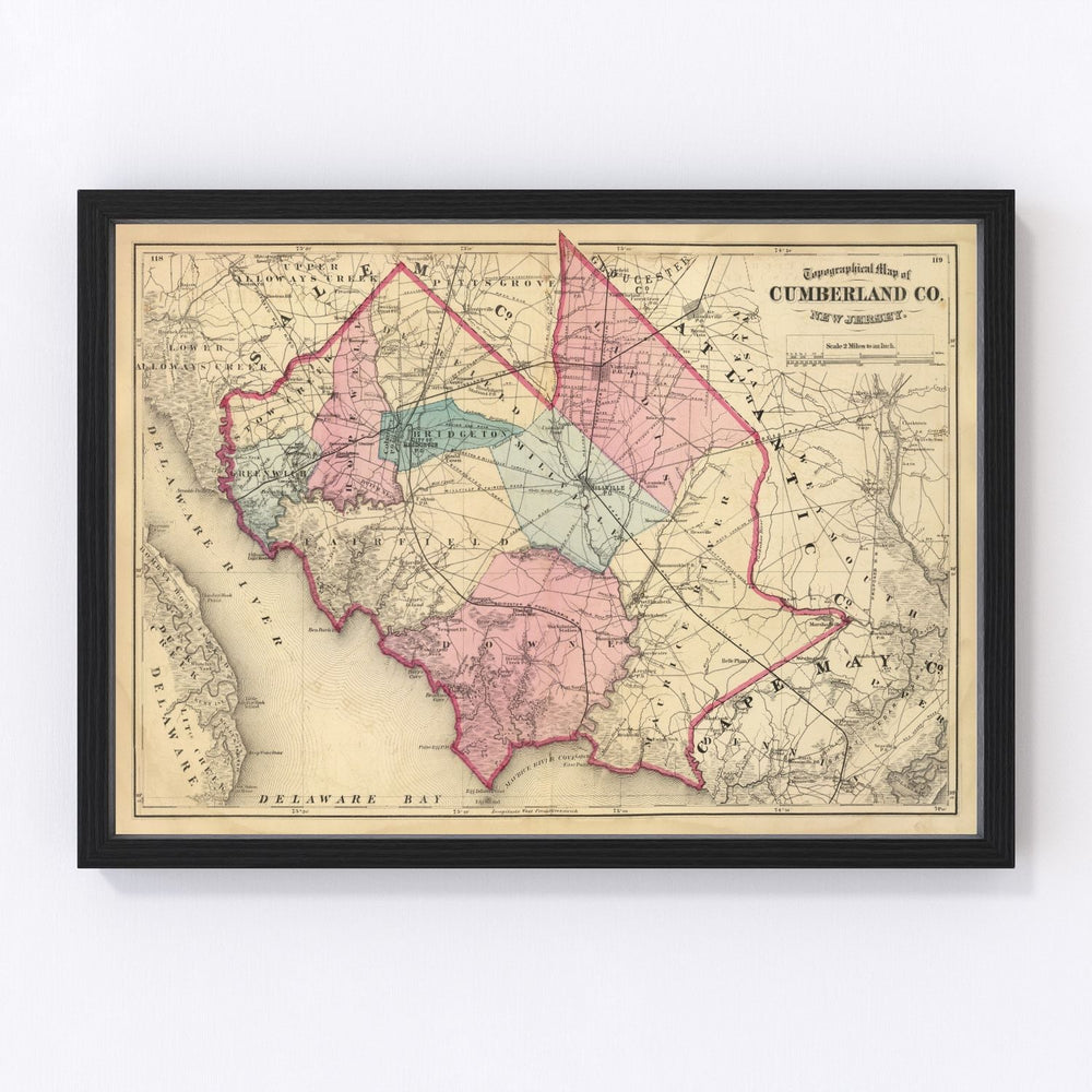 Cumberland County Vintage Map 1872