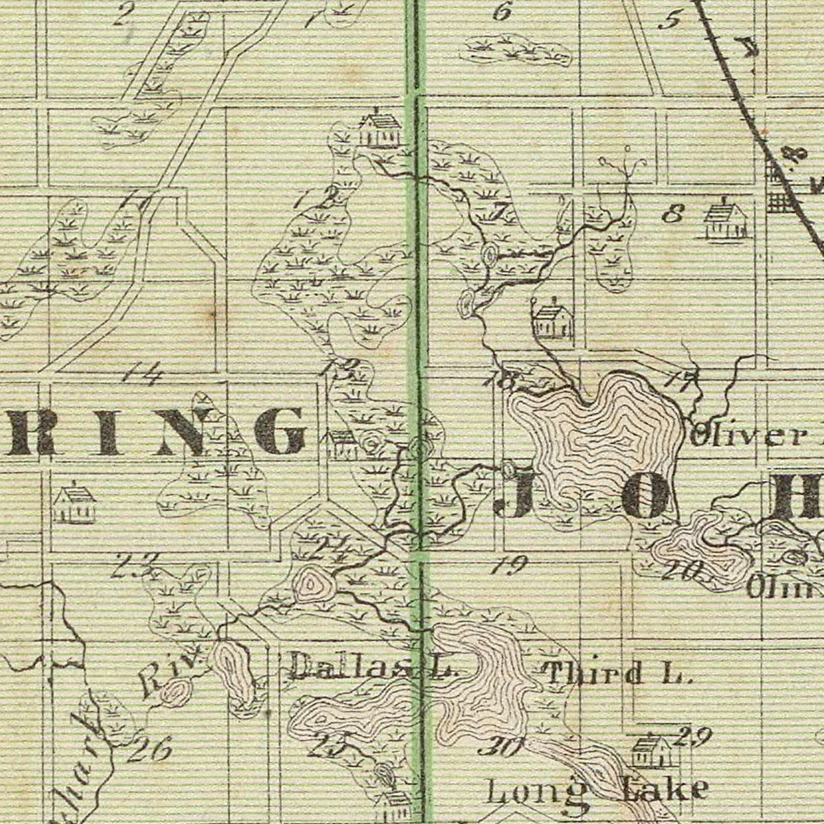 Restored historic details from the 1876 county map of Lagrange County, Indiana