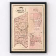 Porter County Vintage Map 1876