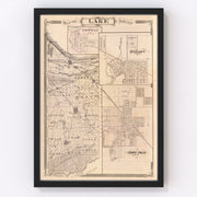 Lake County Vintage Map 1876