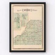 Starke County Vintage Map 1876