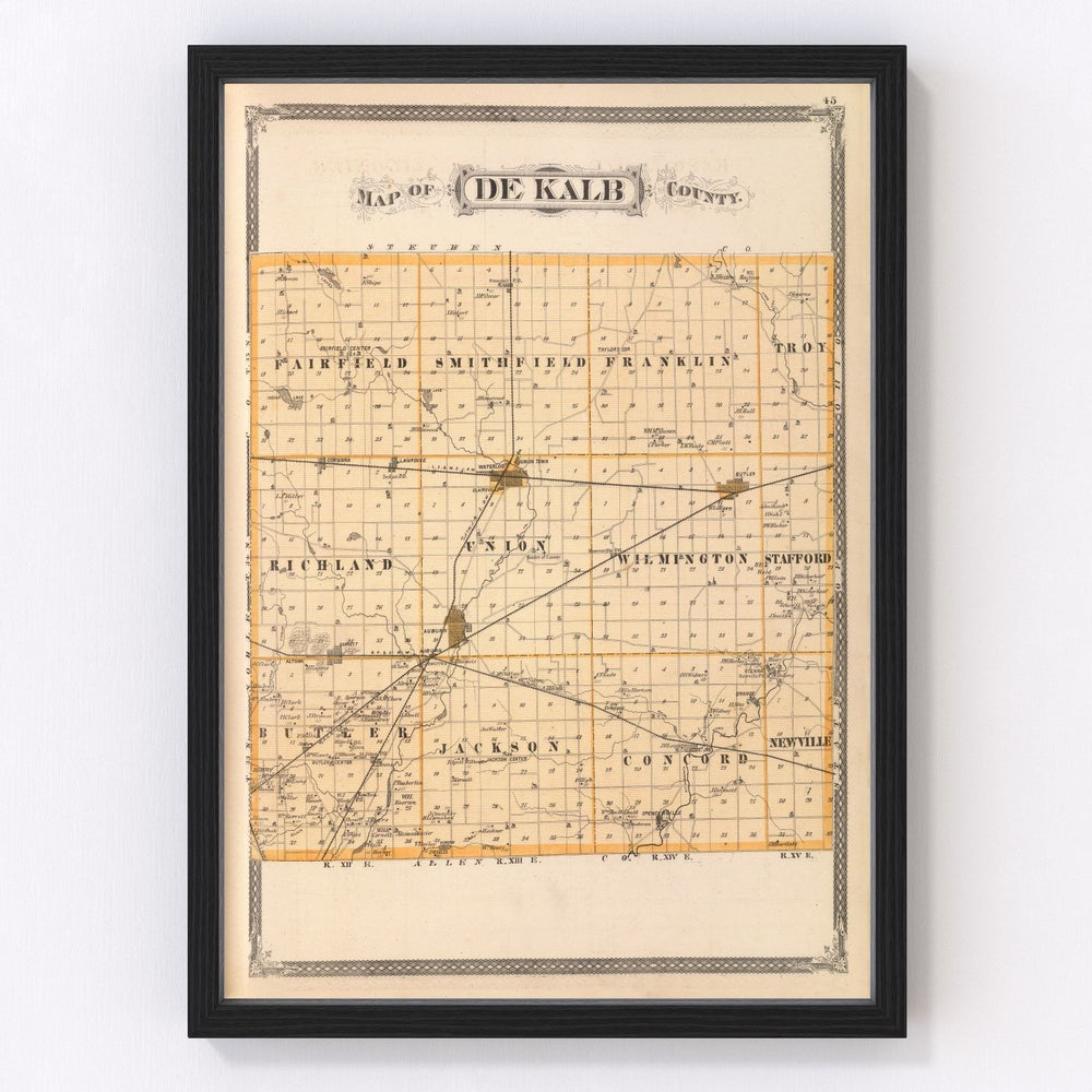 Dekalb County Vintage Map 1876