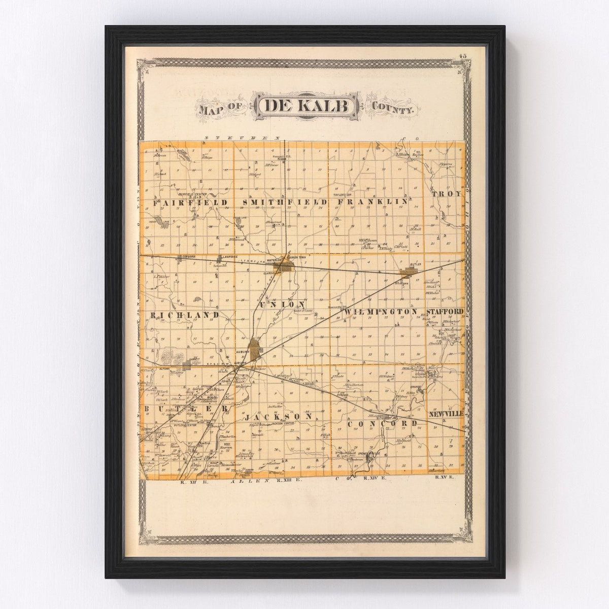 Dekalb County Vintage Map 1876