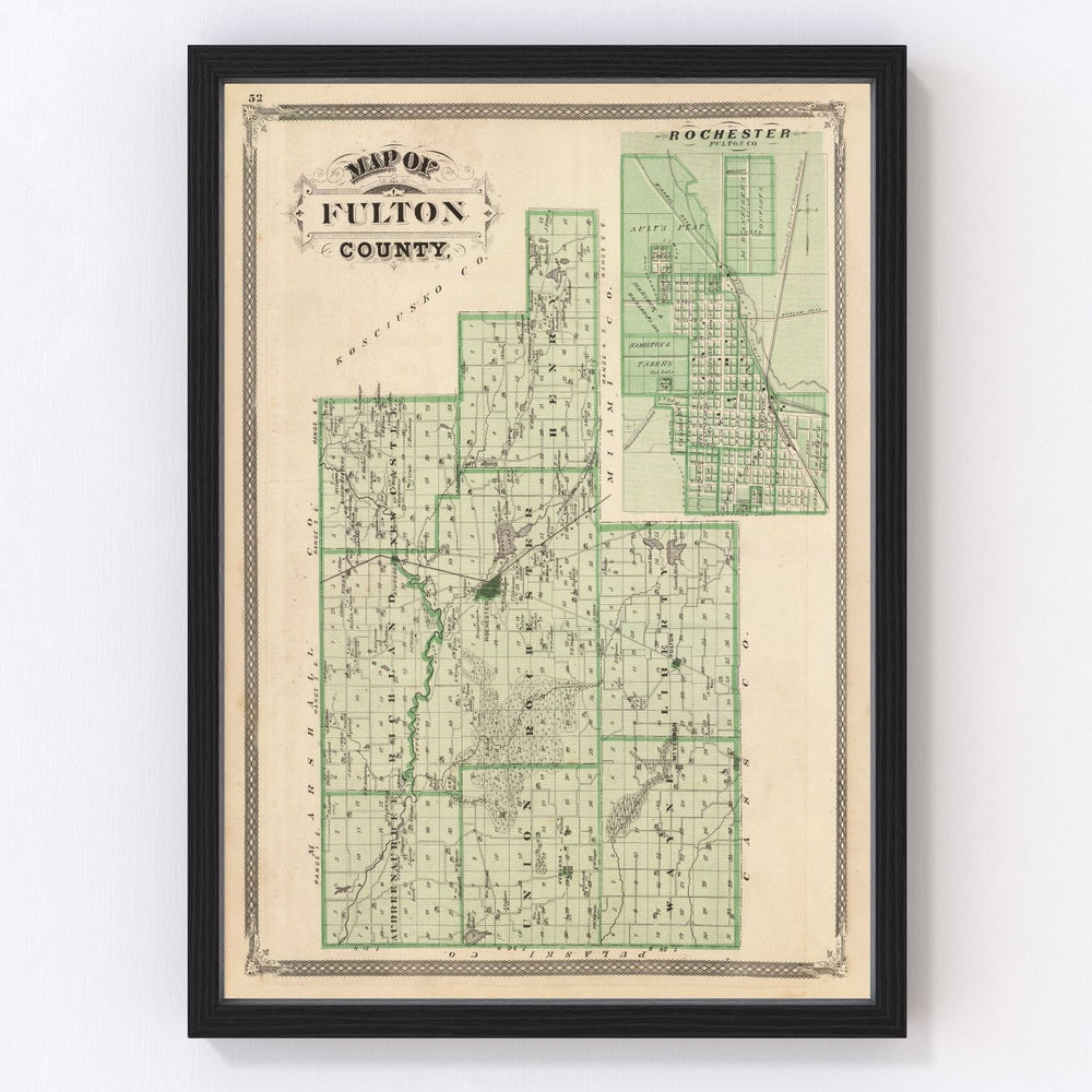 Fulton County Vintage Map 1876