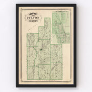 Fulton County Vintage Map 1876