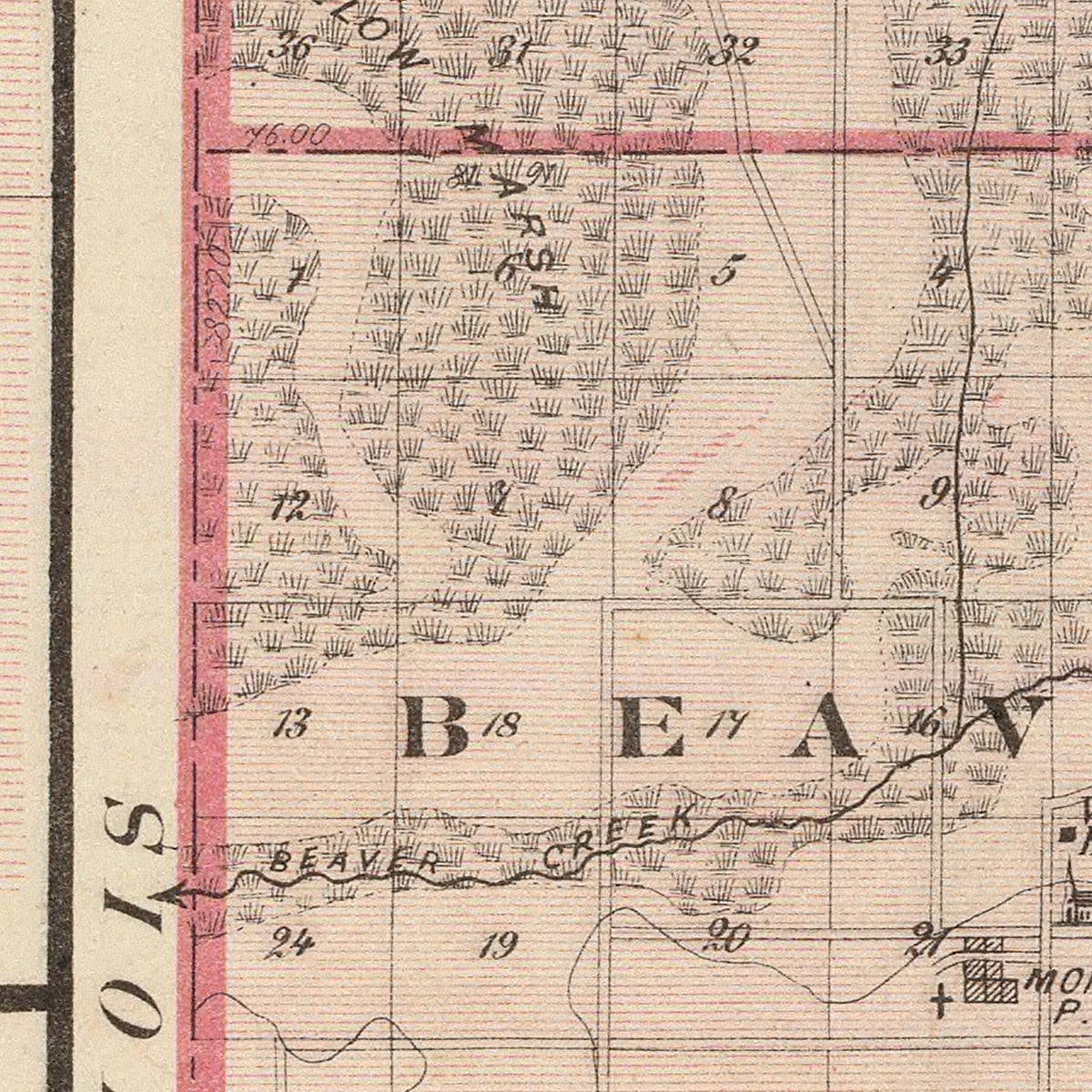 Restored historic details from the 1876 county map of Newton County, Indiana