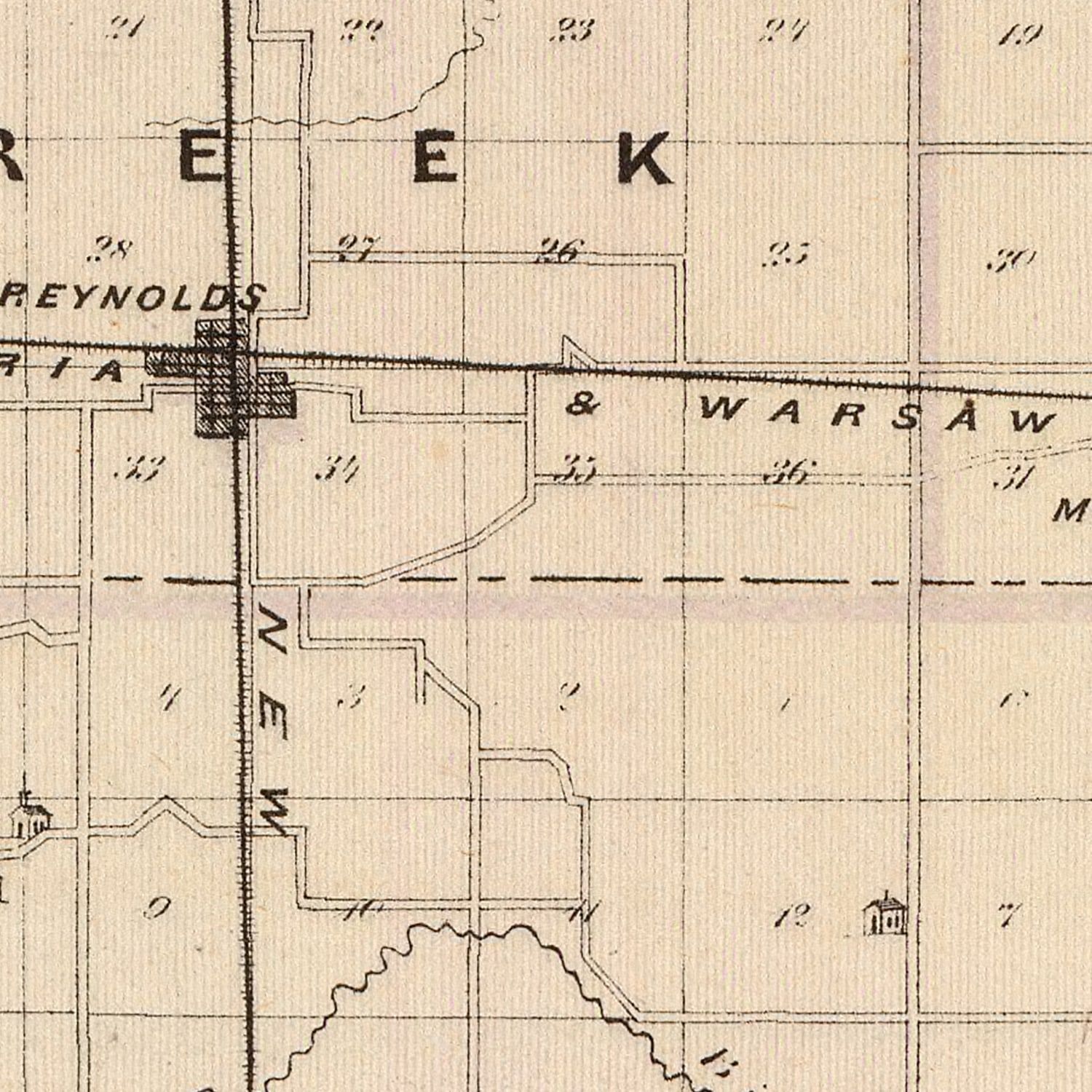 Restored historic details from the 1876 county map of White County, Indiana
