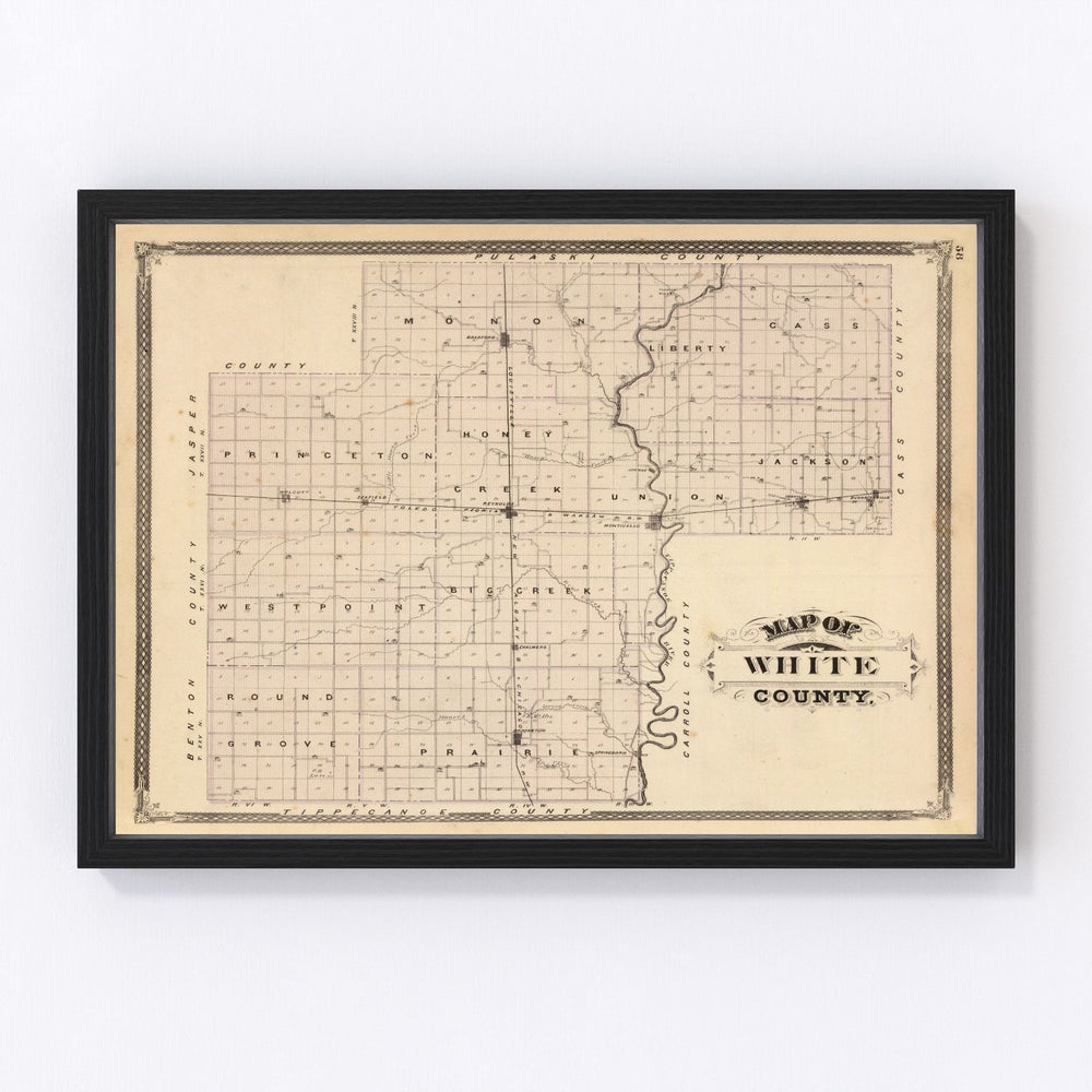 White County Vintage Map 1876