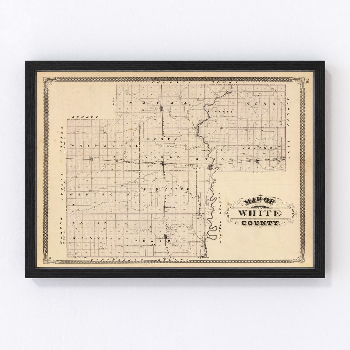 White County Vintage Map 1876