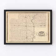 White County Vintage Map 1876