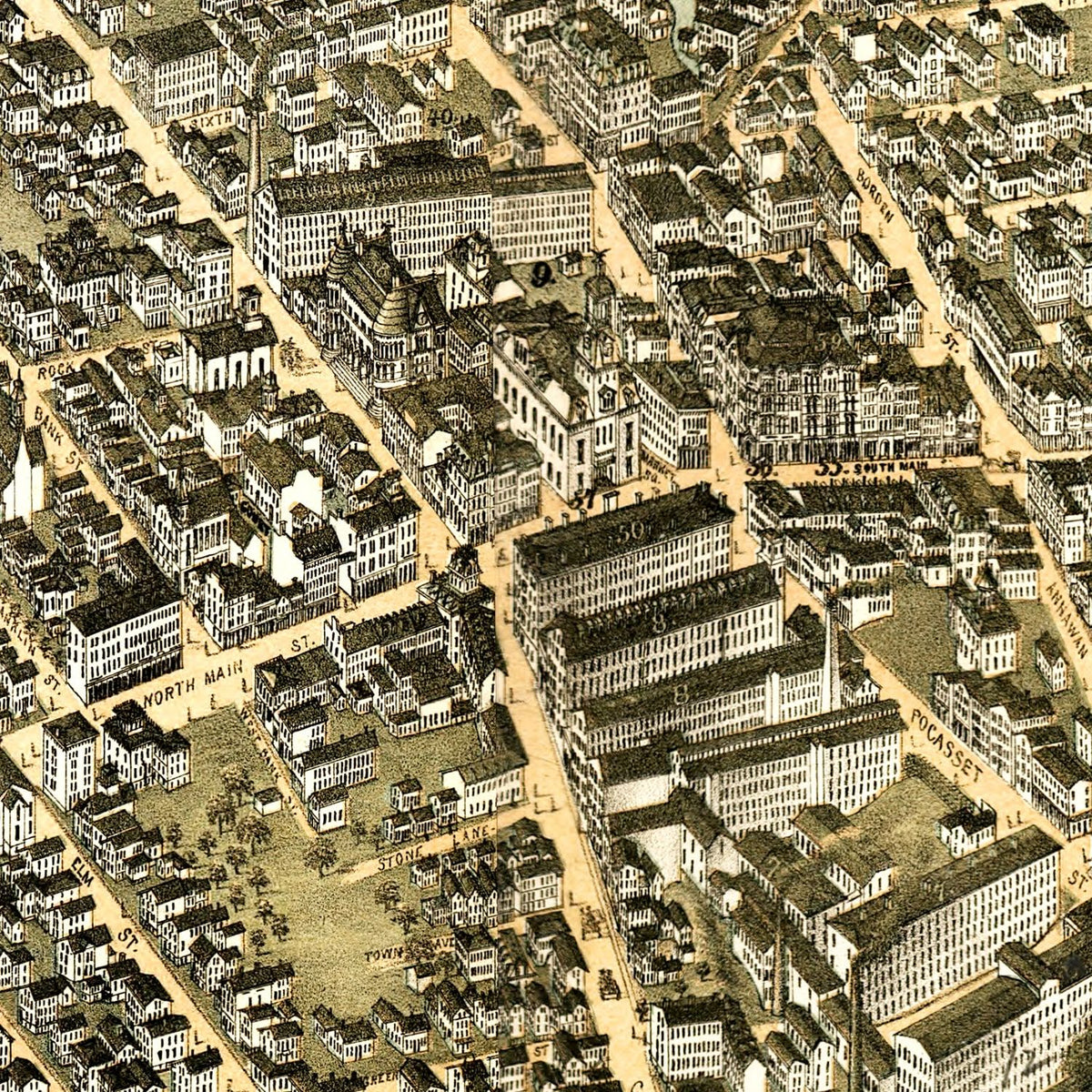 Vintage Fall River Massachusetts Maps