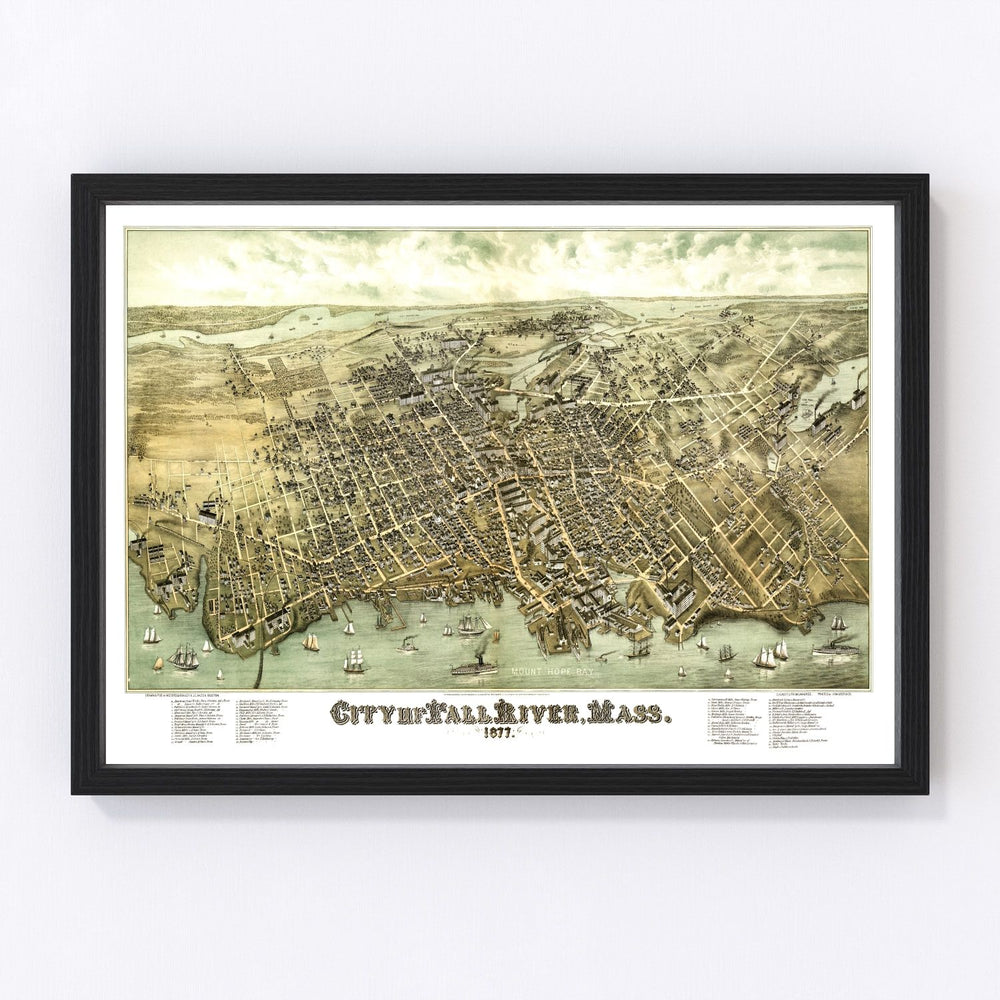 Fall River Vintage Map 1877
